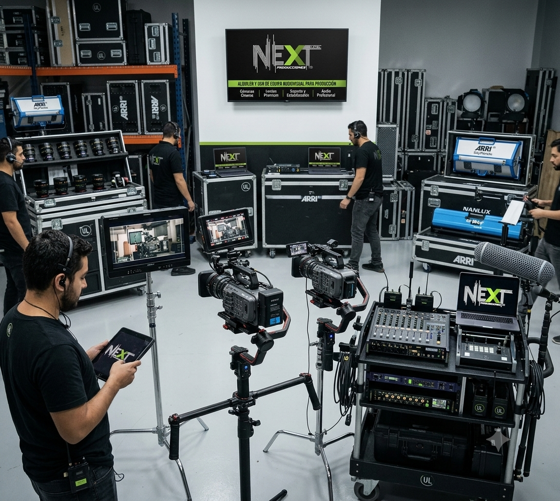 Alquiler y uso de equipo audiovisual para producción